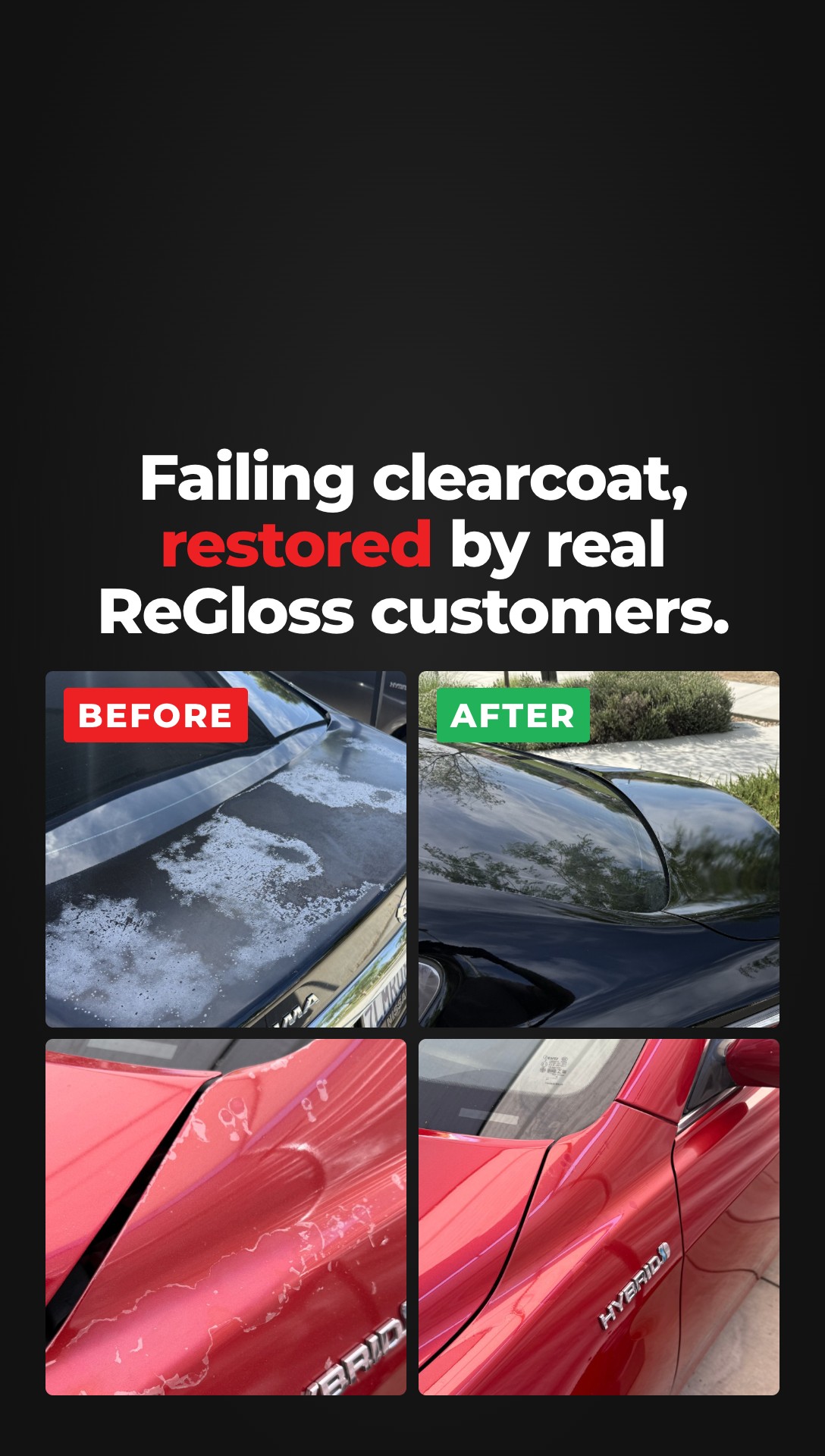 14. Failing clearcoat, restored by real ReGloss customers